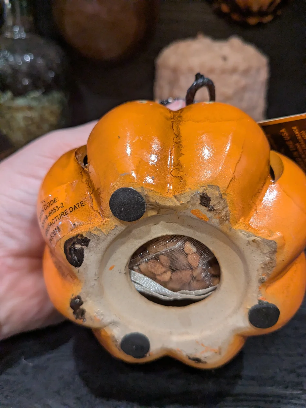 Pumpkin Man With Witch Hat - Potpourri Filled